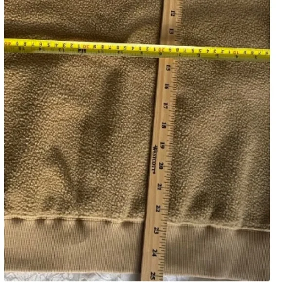 Good American Tan Sherpa Boyfriend Sweater size 2 (S-M) oversized - Picture 4 of 9
